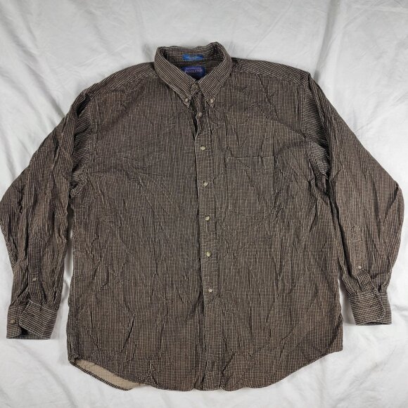 Pendleton Mens XL Brown Long Sleeve Button Down Shirt Casual Outdoor Formal - Picture 1 of 8